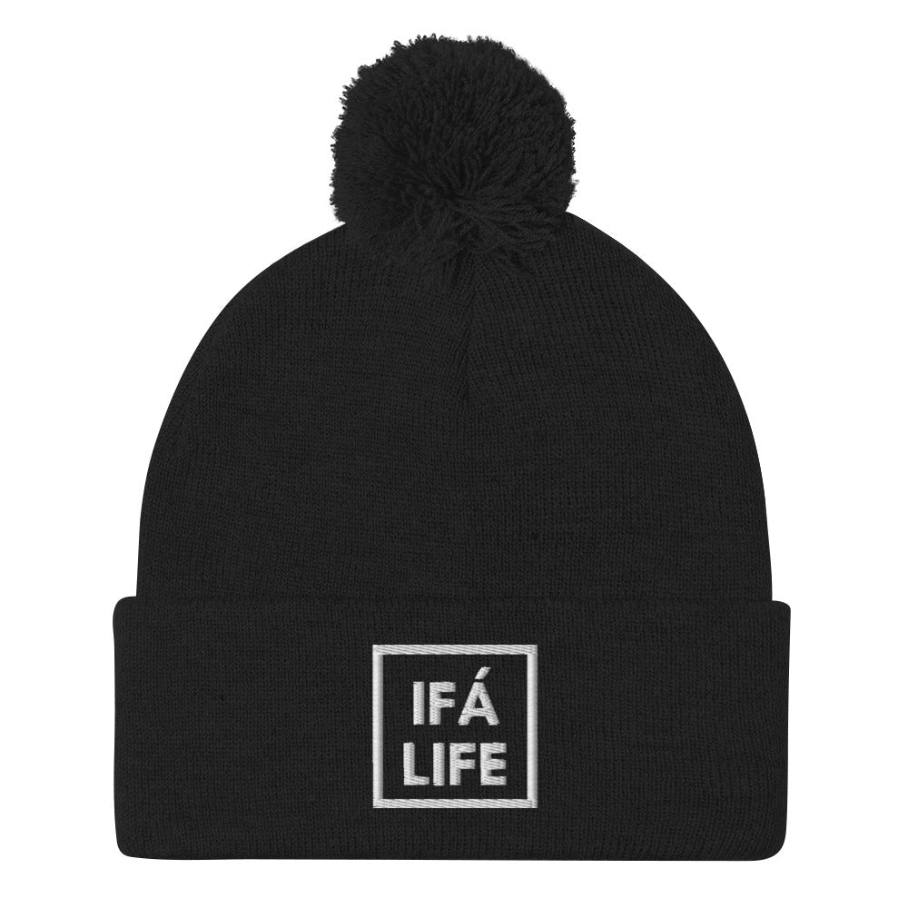 IFA LIFE Box Logo Pom-Pom Beanie